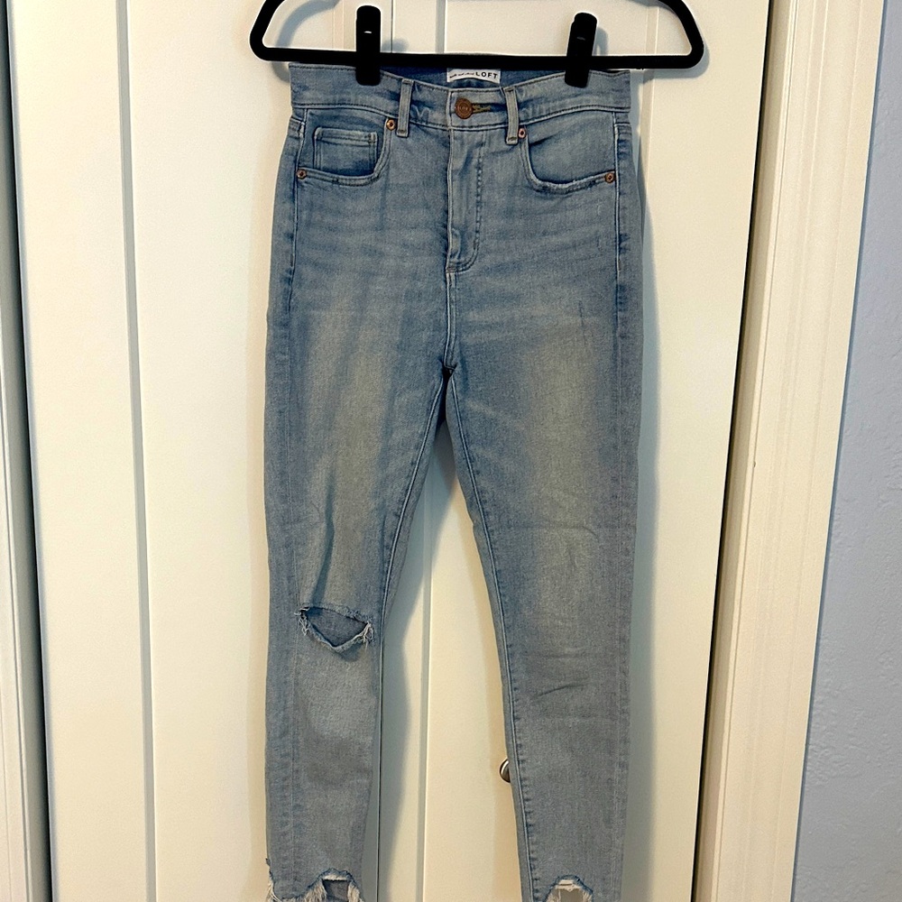 LOFT Denim Skinny Jeans in Light Blue